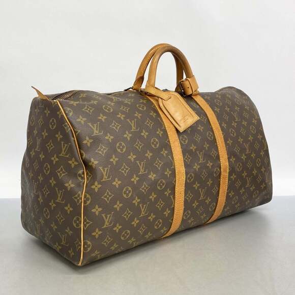 LOUIS VUITTON Authentic Brown Monogram Keepall 55 Boston Bag - Picture 2 of 13